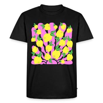 SUN ITALIAN LEMONS ITALY - Men's Premium Organic T-Shirt - black - Front - Nico (187cm)