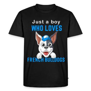 French Bulldog For Boys Who Love - Men's Premium Organic T-Shirt - black - Front - Nico (187cm)