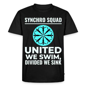 United We Swim Divided We Sink Synchro Squad  - Men's Premium Organic T-Shirt - black - Front - Nico (187cm)