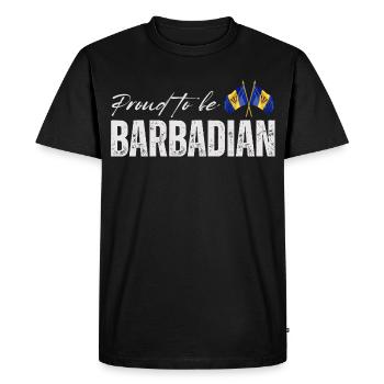 Barbadian Pride, Barbados Flag - Men's Premium Organic T-Shirt - black - Front - Nico (187cm)