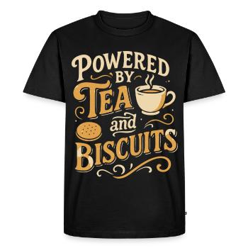 Comforting expression of tea and cookies - Men's Premium Organic T-Shirt - black - Front - Nico (187cm)