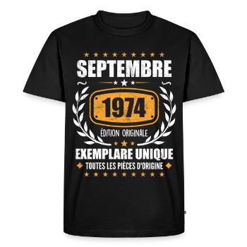 September 1974 Unique copy - September 1974 - Men's Premium Organic T-Shirt - black - Front - Nico (187cm)