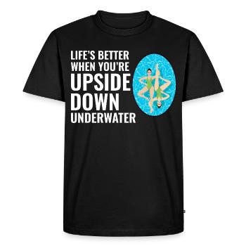 La vie est meilleure en nageant à l'envers sous l'eau - T-shirt Premium bio Homme - noir - Devant - Nico (187cm)