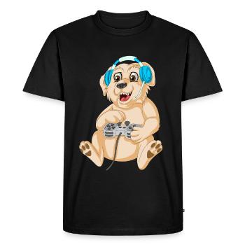 Chien de jeu ludique golden retriever - T-shirt Premium bio Homme - noir - Devant - Nico (187cm)