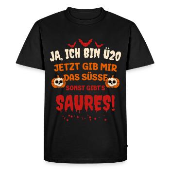 Plus de 20 tours ou friandises d’Halloween - T-shirt Premium bio Homme - noir - Devant - Nico (187cm)