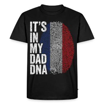 French Flag French Dad Footprint - Men's Premium Organic T-Shirt - black - Front - Nico (187cm)