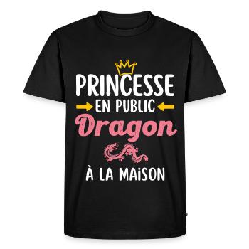 Princess in public and dragon at home - Men's Premium Organic T-Shirt - black - Front - Nico (187cm)