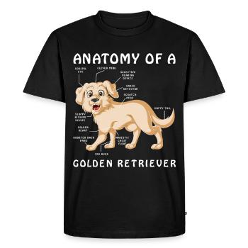 Illustration de l’anatomie d’un Golden Retriever - T-shirt Premium bio Homme - noir - Devant - Nico (187cm)