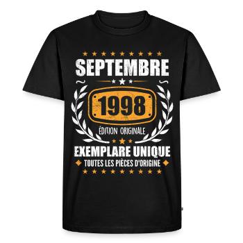 September 1998 Unique copy - September 1998 - Men's Premium Organic T-Shirt - black - Front - Nico (187cm)