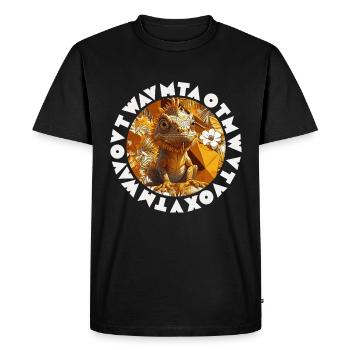 Caméléon Tropical Stylisé Exotique Graphique - T-shirt Premium bio Homme - noir - Devant - Nico (187cm)