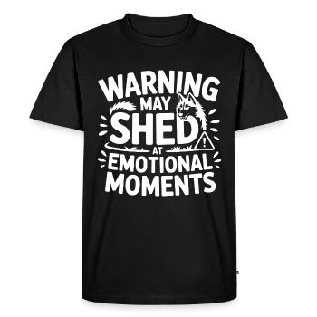 Husky Dog Funny Shedding  - Men's Premium Organic T-Shirt - black - Front - Nico (187cm)