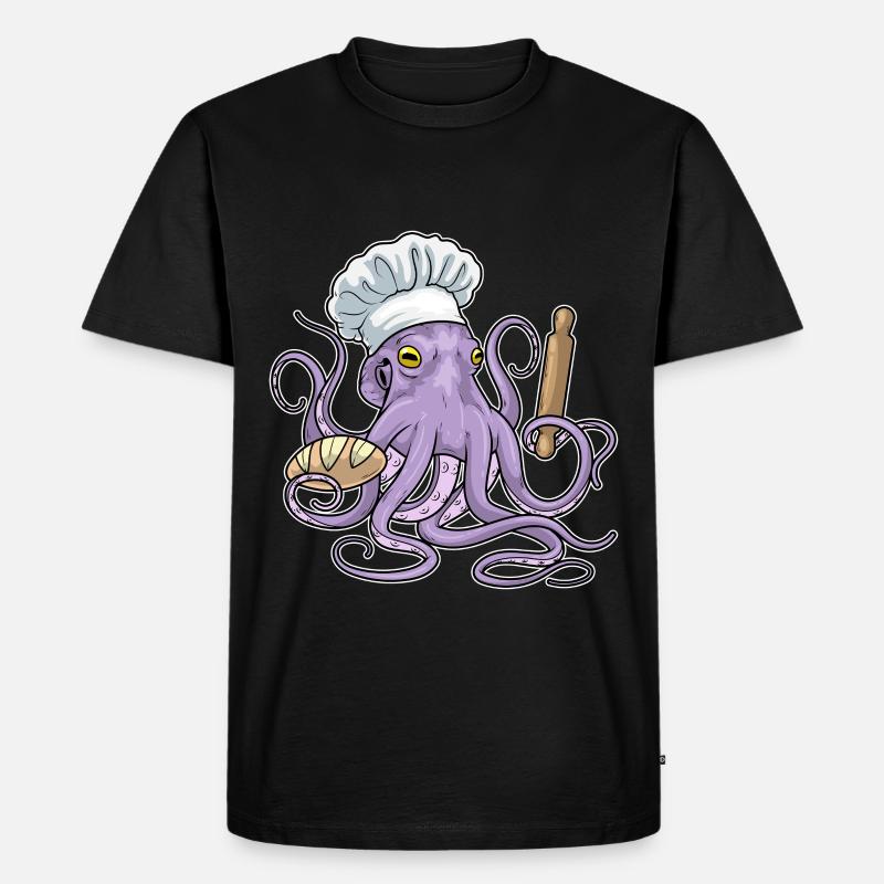 Octopus Baker Bread - Men's Premium Organic T-Shirt - black