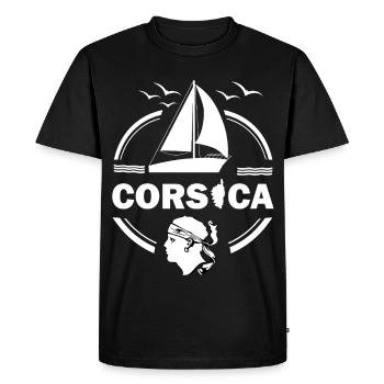 Voilier Corse Ile Voilier Corse France - T-shirt Premium bio Homme - noir - Devant - Nico (187cm)
