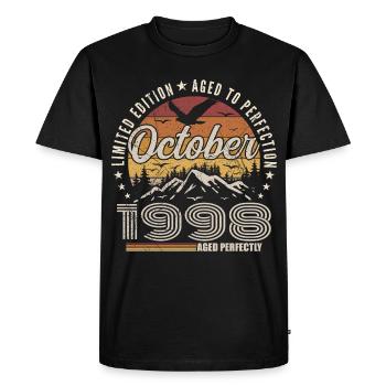 October 1998 - Anniversary in October 1998 - Men's Premium Organic T-Shirt - black - Front - Nico (187cm)