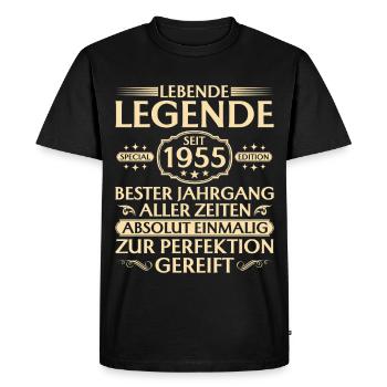 70th birthday - Living legend since 1955 - Men's Premium Organic T-Shirt - black - Front - Nico (187cm)