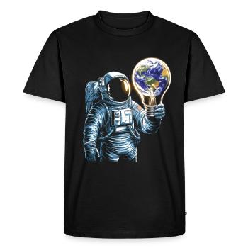 Astronaute spatial avec lampe globe - T-shirt Premium bio Homme - noir - Devant - Nico (187cm)