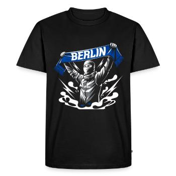 Stylized Neon Graffiti Berlin Scene - Men's Premium Organic T-Shirt - black - Front - Nico (187cm)