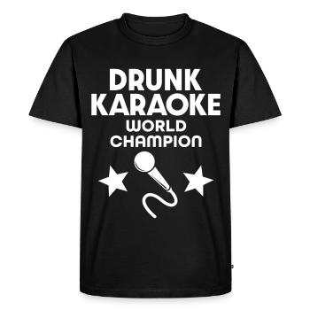 Drunk Karaoke World Champion T-Shirt - Men's Premium Organic T-Shirt - black - Front - Nico (187cm)