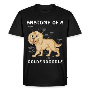 Illustration anatomique Golden Doodle - T-shirt Premium bio Homme - noir - Devant - Nico (187cm)