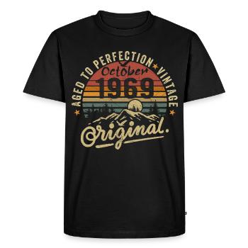 1969 Born in october 1969 Born in october 1969 - Men's Premium Organic T-Shirt - black - Front - Nico (187cm)