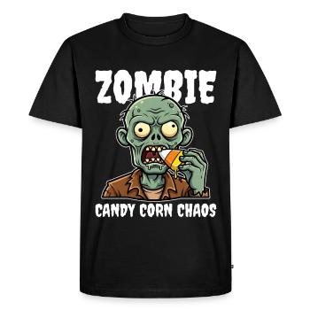 ZOMBIE CANDY CORN CHAOS - ZOMBIE HALLOWEEN - Men's Premium Organic T-Shirt - black - Front - Nico (187cm)
