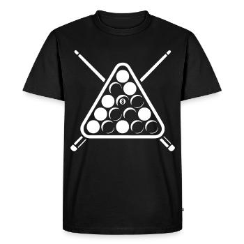 Huit boules, support de billard, cadeau pour joueur de billard - T-shirt Premium bio Homme - noir - Devant - Nico (187cm)
