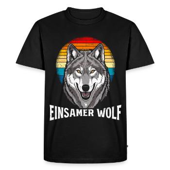 Alpha Wolf LONE WOLF Costume Funny - Men's Premium Organic T-Shirt - black - Front - Nico (187cm)