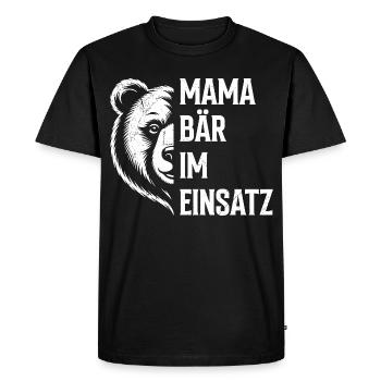Future maman MAMAN OURS EN ACTION Drôle - T-shirt Premium bio Homme - noir - Devant - Nico (187cm)