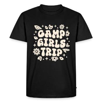 Camp filles voyage camping besties nuit girly rétro - T-shirt Premium bio Homme - noir - Devant - Nico (187cm)
