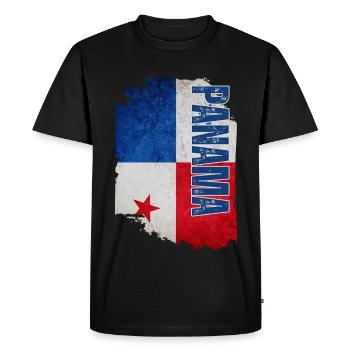 Drapeau panaméen, j’adore le Panama - T-shirt Premium bio Homme - noir - Devant - Nico (187cm)