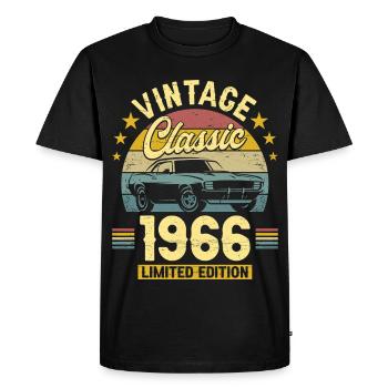 1966 Voiture 60 Ans Anniversaire Homme - T-shirt Premium bio Homme - noir - Devant - Nico (187cm)