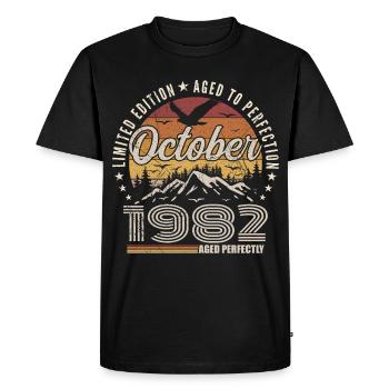 Octobre 1992 Cadeau Anniversaire - Octobre 1992 - T-shirt Premium bio Homme - noir - Devant - Nico (187cm)