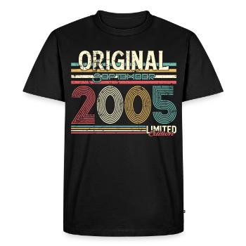 Septembre 2005 Graphique original limité - T-shirt Premium bio Homme - noir - Devant - Nico (187cm)