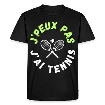 Design Tennis - T-shirt Premium bio Homme - noir - Devant - Nico (187cm)