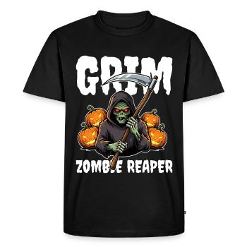 GRIM ZOMBIE REAPER - ZOMBIE HALLOWEEN - Men's Premium Organic T-Shirt - black - Front - Nico (187cm)