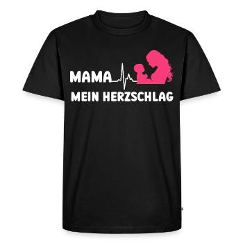 MAMAN MON RYTHME DE COEUR Future maman drôle - T-shirt Premium bio Homme - noir - Devant - Nico (187cm)