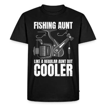 Tante de pêche Rétro Vintage - T-shirt Premium bio Homme - noir - Devant - Nico (187cm)