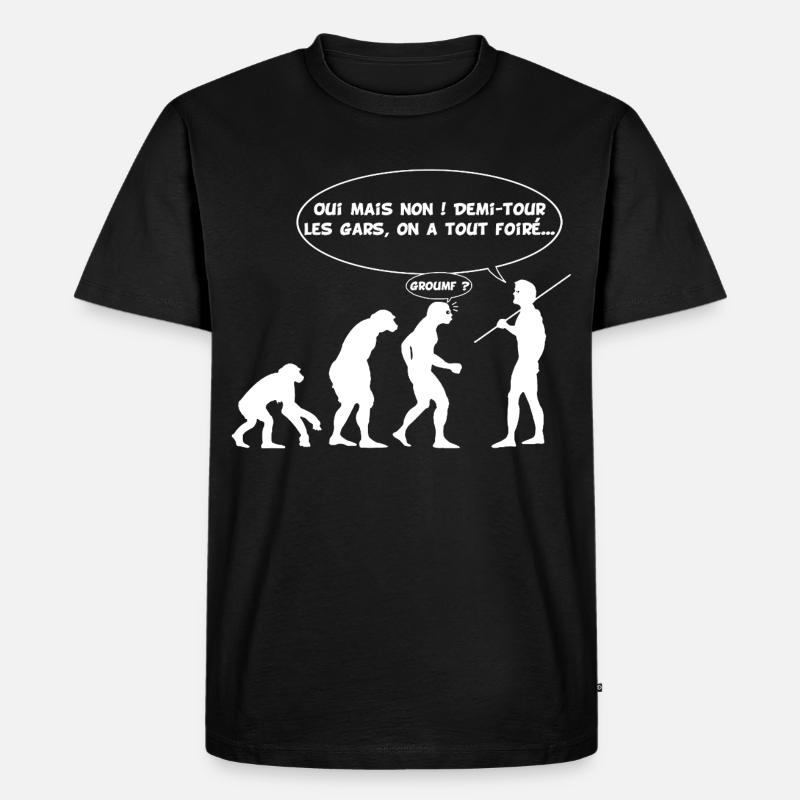 Erreur d'évolution (blanc) - T-shirt Premium bio Homme - noir