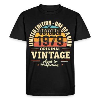 Retro October 1979 - birthday october 1979 - Men's Premium Organic T-Shirt - black - Front - Nico (187cm)