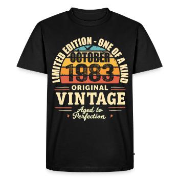 Retro October 1983 - birthday october 1983 - Men's Premium Organic T-Shirt - black - Front - Nico (187cm)