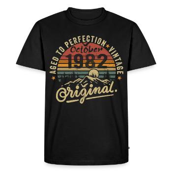 1982 Born in october 1982 Born in october 1982 - Men's Premium Organic T-Shirt - black - Front - Nico (187cm)