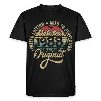 october 1988 anniversary october 1988 october - Men's Premium Organic T-Shirt - black - Front - Nico (187cm)