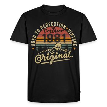 1981 Né en octobre 1981 Né en octobre 1981 - T-shirt Premium bio Homme - noir - Devant - Nico (187cm)