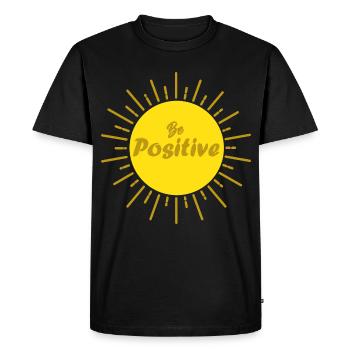 Be Positive Cadeau Positivité Soleil et Bonne Onde - T-shirt Premium bio Homme - noir - Devant - Nico (187cm)