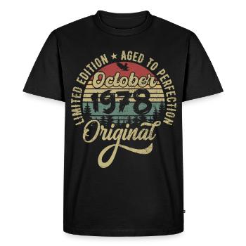 october 1978 anniversary october 1978 october - Men's Premium Organic T-Shirt - black - Front - Nico (187cm)