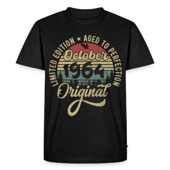 Octobre 1964 Anniversaire Octobre 1964 Octobre - T-shirt Premium bio Homme - noir - Devant - Nico (187cm)