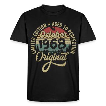 october 1968 anniversary october 1968 october - Men's Premium Organic T-Shirt - black - Front - Nico (187cm)