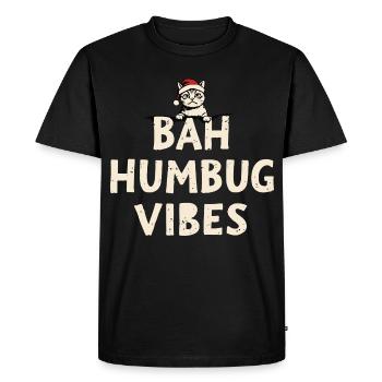 Bah Humbug Vibes Chat Père Noël - T-shirt Premium bio Homme - noir - Devant - Nico (187cm)