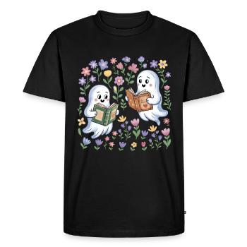 fantômes effrayants lire des livres besties livresques - T-shirt Premium bio Homme - noir - Devant - Nico (187cm)