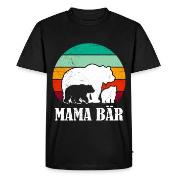 Maman enceinte Maman Ours Bientôt Maman Drôle - T-shirt Premium bio Homme - noir - Devant - Nico (187cm)